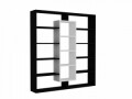 Biblioteca Wooden Art, Ample Black White, 125x135.7x22 cm