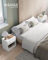 Set 2 noptiere, Vasagle, 39x28x41 cm, PAL/MDF, alb