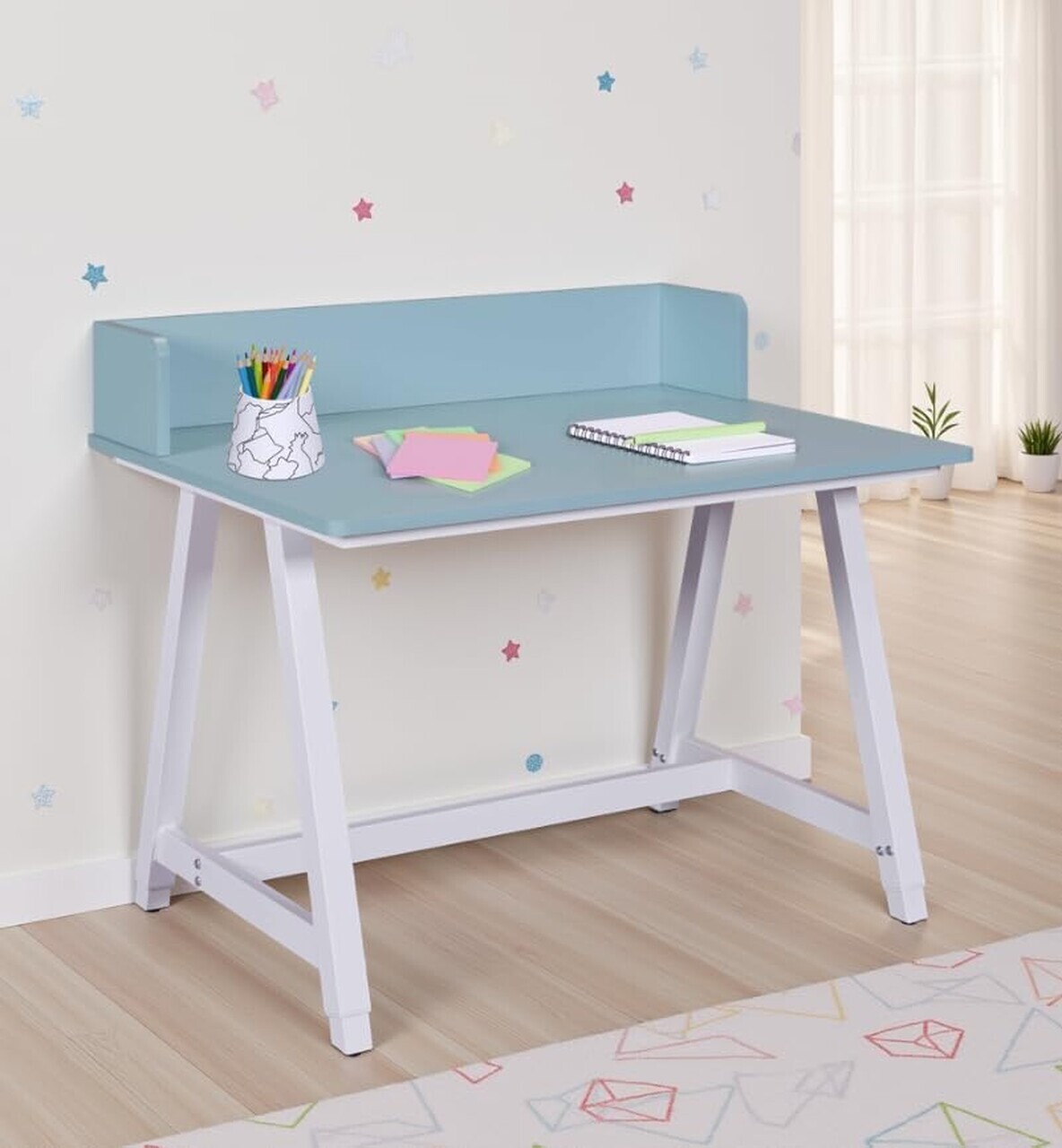 Birou pentru copii Emmelie, Inter Link, 80x60x85 cm, MDF, alb/albastru - view 2