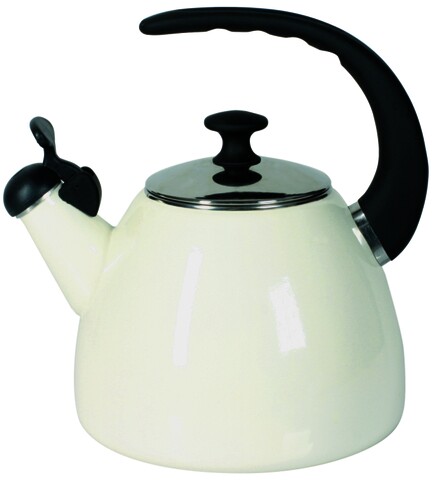 Ceainic emailat fusion fresh, ambition, 2.5 l. otel carbon, bej