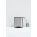Cos de gunoi cu pedala, Brabantia, Bo Pedal, 2x30 L, 36.3x54.1x65.2 cm, otel, argintiu