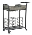 Carucior servire cu suport pentru vin Industry, Mauro Ferretti, 81.5x35x86 cm, fier