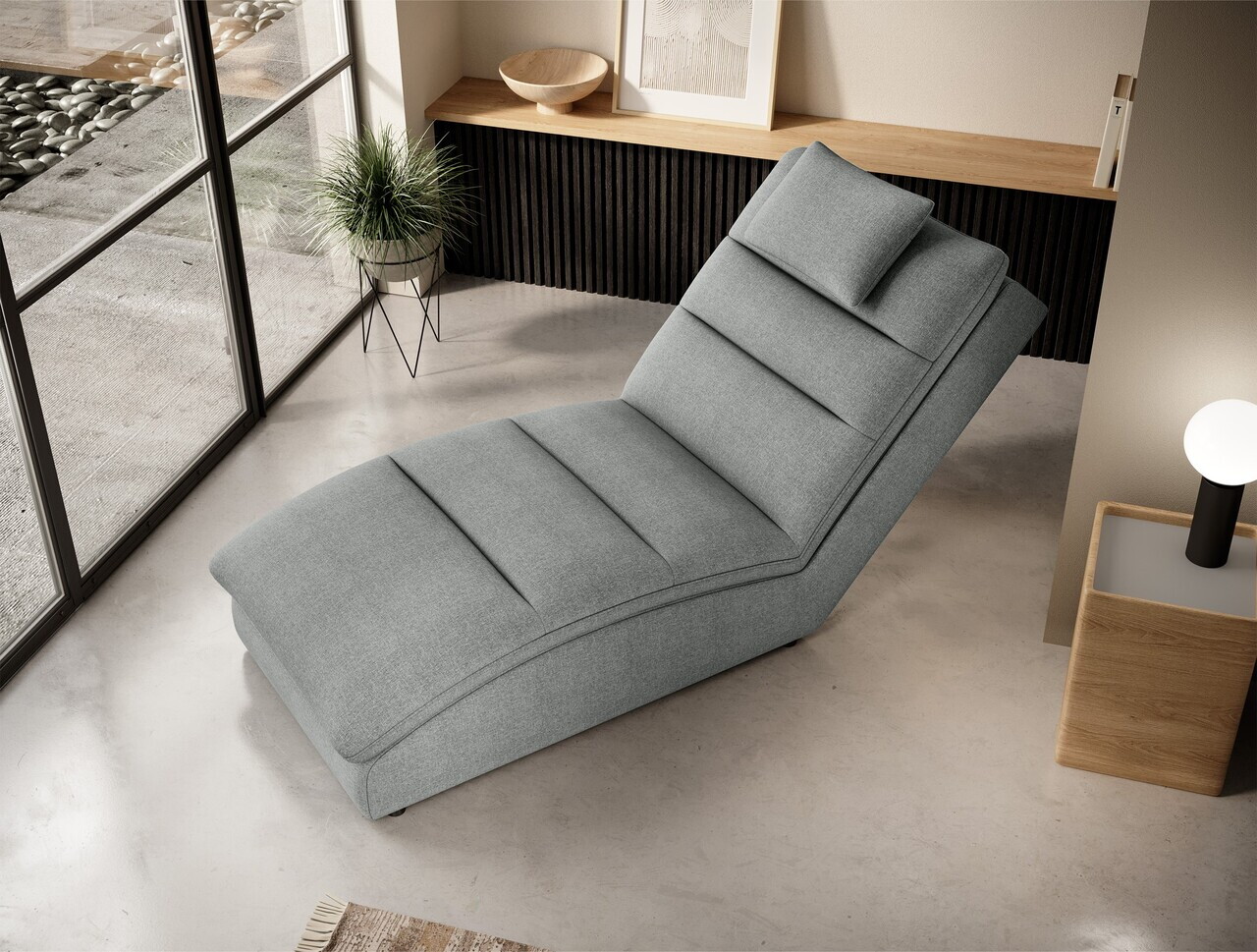 Sezlong living ELTAP, TAC-04VER, Taco, 170x85x95 cm, lemn/poliester, gri - view 3