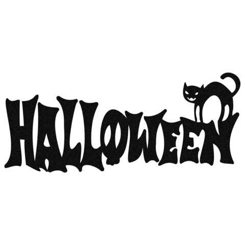 Decoratiune de perete, Halloween 2, Metal, Dimensiune: 67 x 28 cm, Negru Enzo