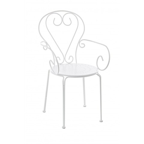 Scaun de gradina, etienne, bizzotto, 49 x 49 x 89 cm, otel, alb
