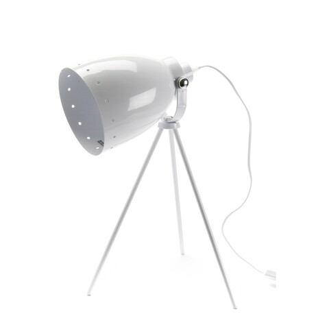 Lampa de masa Spot, Versa, 27 x 27 x 49 cm, metal, alb