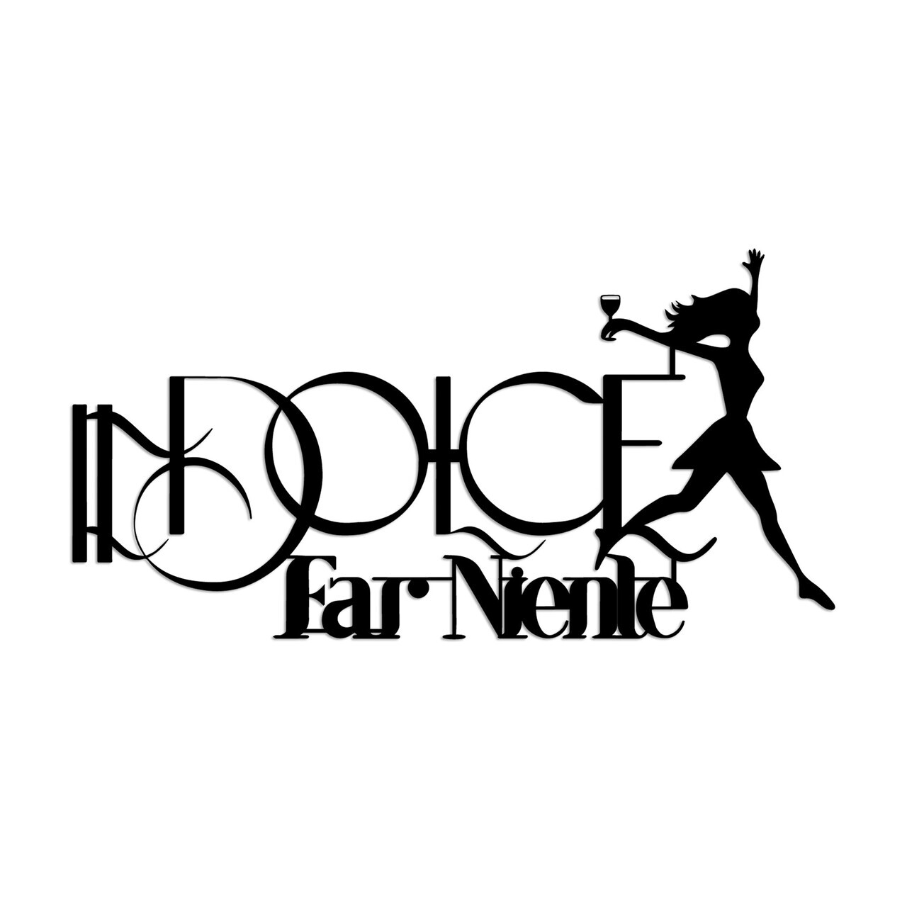 Decoratiune de perete, Dolce far Niente 1, Dimensiune: 60 x 31 cm, Negru — imaginea 4