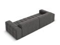 Canapea 4 locuri, Jennifer-51, Micadoni Home, 244x102x70 cm, catifea, gri