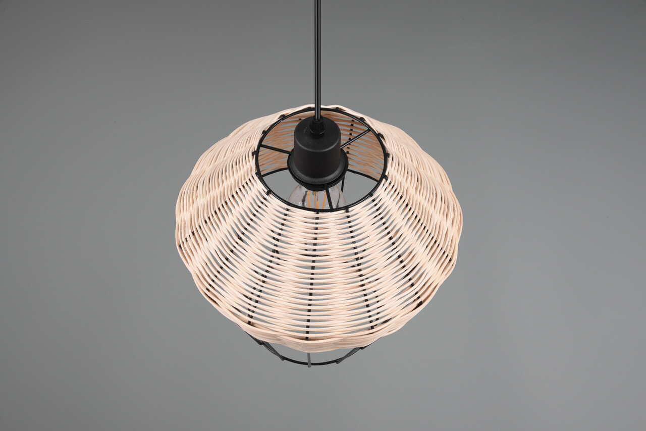 Lustra Borka, RL, 30x150 cm, 40W, 1x E27, ratan, natur/negru - view 5