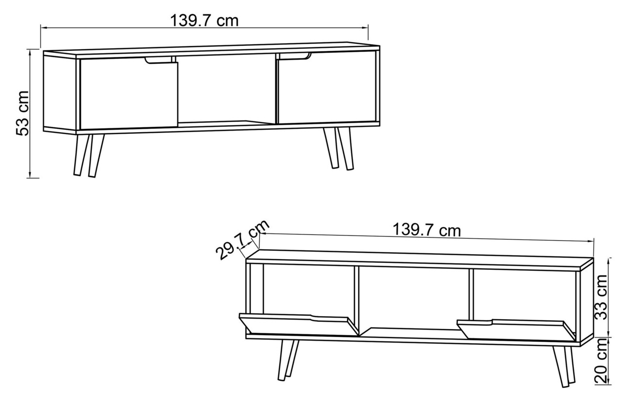 Comoda TV, Hanah Home, Siena, 139.7x53x53 cm, PAL, Maro - imagine 5