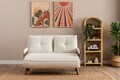 Canapea extensibilă cu 2 locuri, Futon, 859FTN2726, Metal , Alb