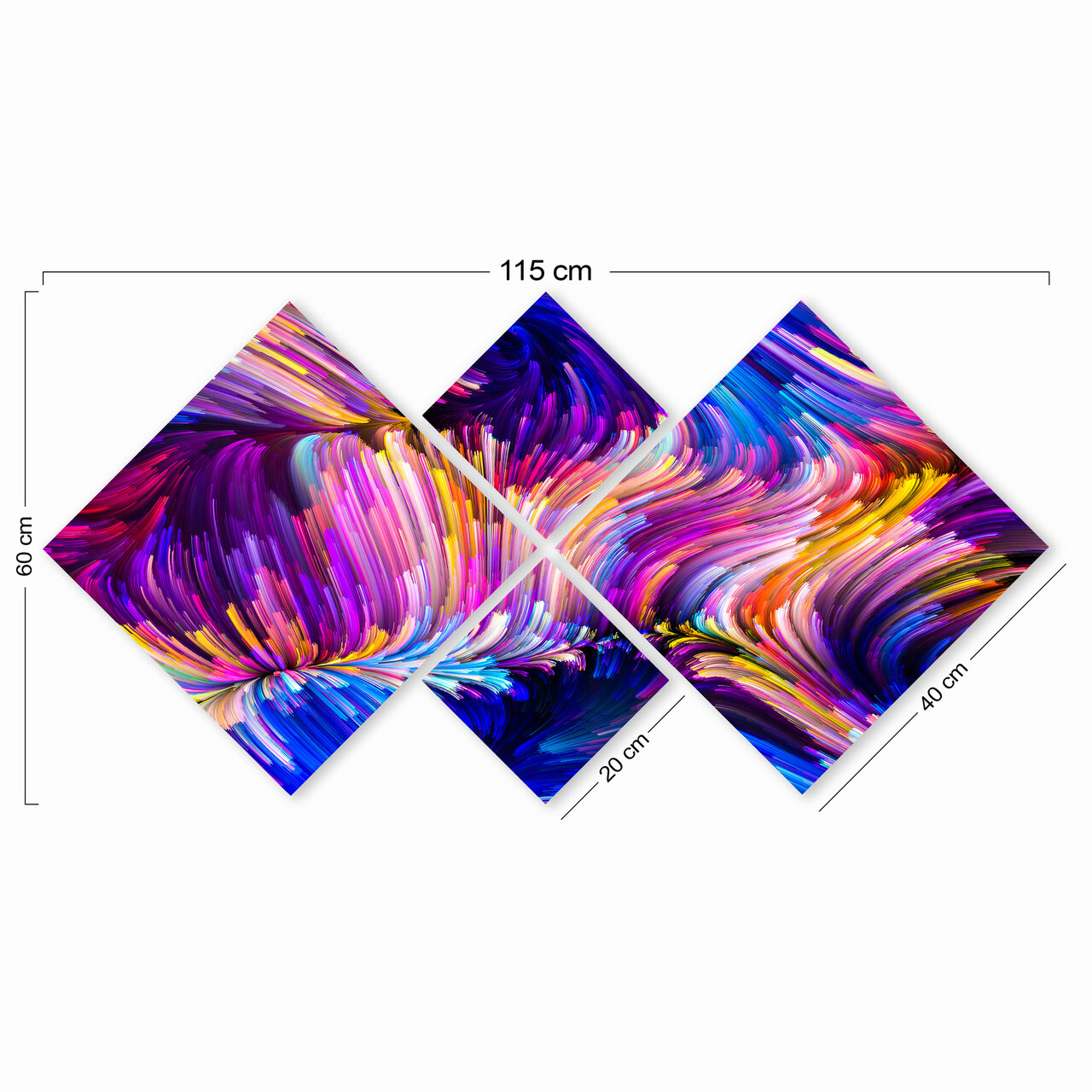Set 4 tablouri decorative, 4MDF550769545, MDF, Imprimat UV, Multicolor