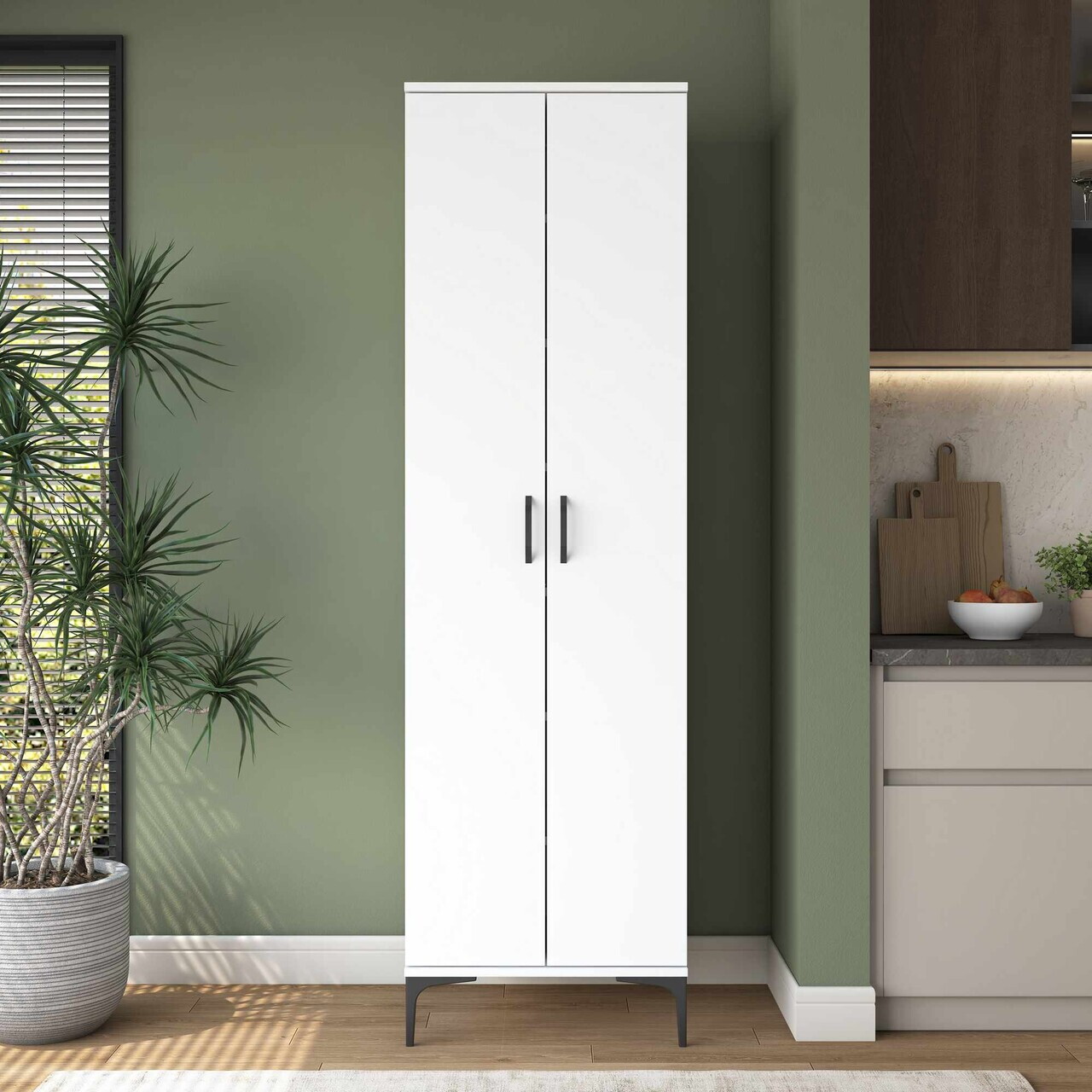 Dulap multifunctional, Hanah Home, JE258, 60x204.2x45 cm, Alb — imaginea 6