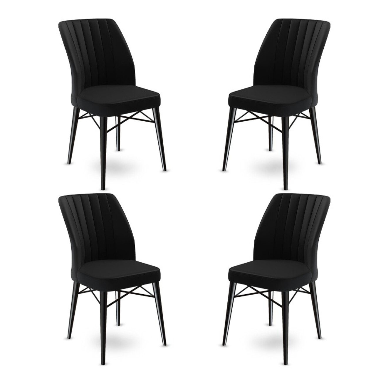 Set de scaune, Charlotte, Flex, Metal, Negru