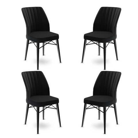 Set de scaune, Charlotte, Flex, Metal, Negru