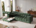 Coltar extensibil dreapta 3 locuri ELTAP, LT-35AMO, Felro, 285x181x93 cm, lemn/poliester, verde inchis