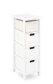Comoda cu 4 sertare Leonie, Bizzotto, 26x32x80 cm, lemn de paulownia/MDF, alb