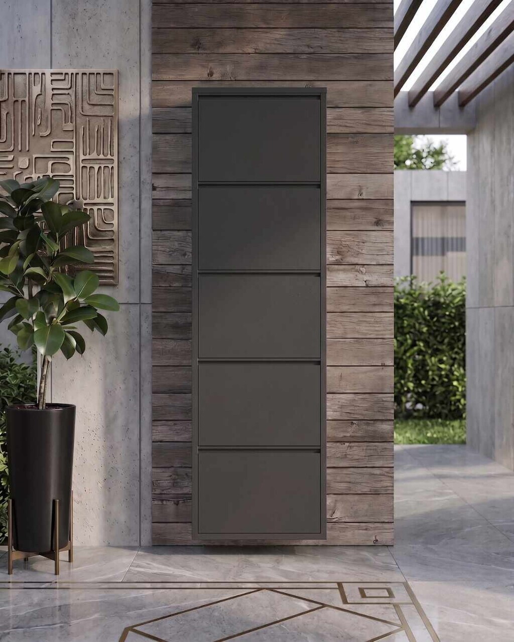 Pantofar, Hanah Home, 5 Doors, 50x169x15 cm, Antracit