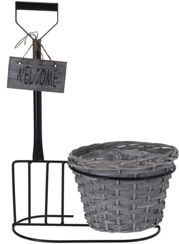 Ghiveci Fork, 22x33x46.5 cm, metal, negru/gri Excellent Houseware