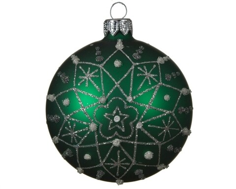 Glob Snowflake, Decoris, Ø8 cm, sticla, verde