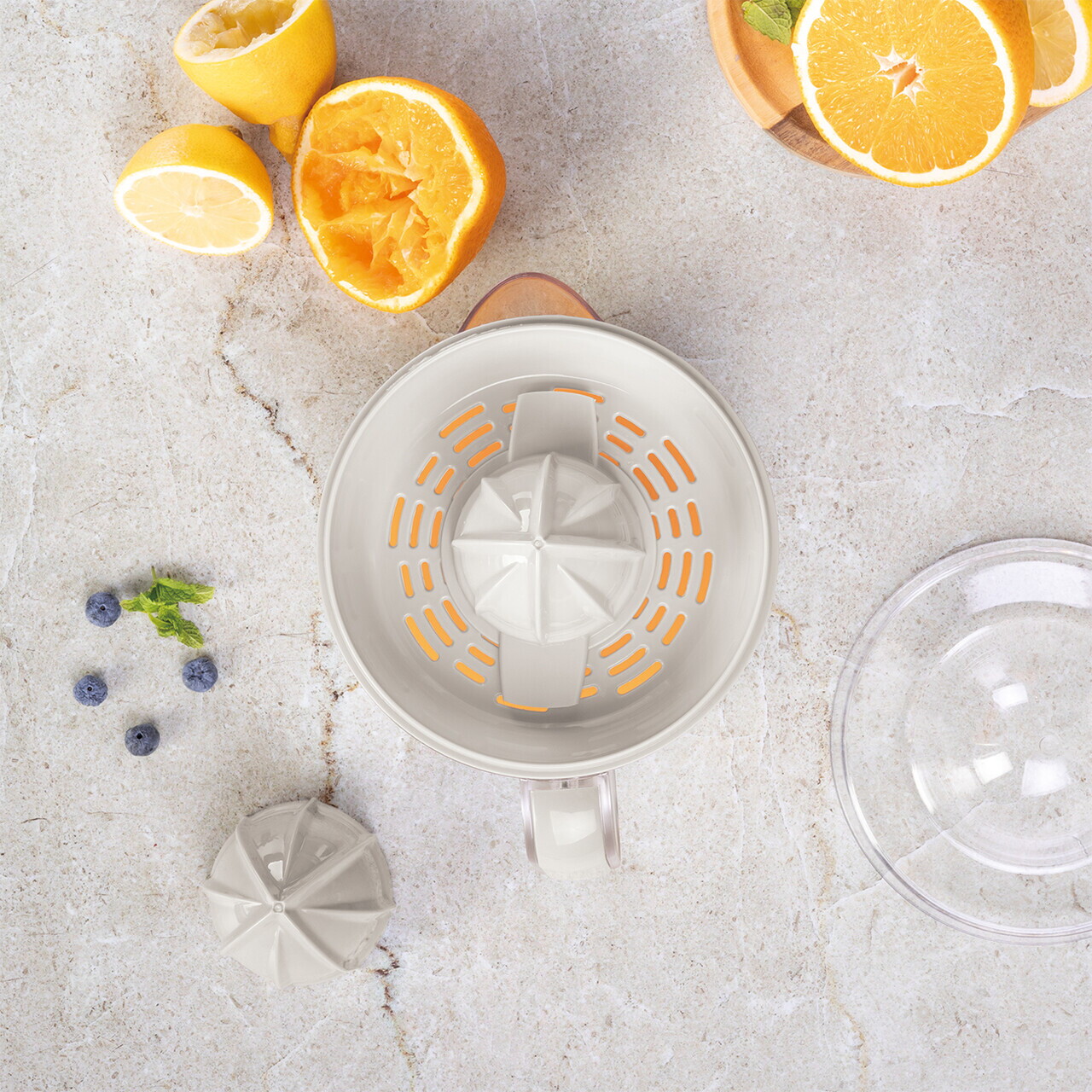 Storcator electric de citrice Berlinger Haus, Sahara, 40W, 700 ml, plastic/inox, crem/transparent - imagine 3