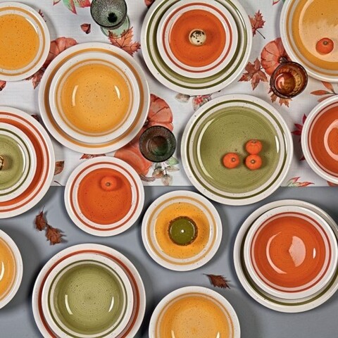 Serviciu de masa, 18 piese, Tognana, Louise Autunno, ceramica, multicolor