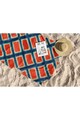 Prosop de plaja, Astacura, Red Boxes 90, 90x150 cm, 70% poliester/30% poliamida, Multicolor