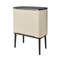 Cos de gunoi cu soft touch, Brabantia, Bo Touch, 11+23 L, 31.2x54x68 cm, otel, bej