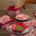 Serviciu de masa, 18 piese, Tognana, Madison Red Ornament, portelan/ceramica, multicolor