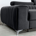 Coltar extensibil dreapta 3 locuri ELTAP, RT-06NU, Grayson, 278x205x92 cm, lemn/poliester, gri inchis