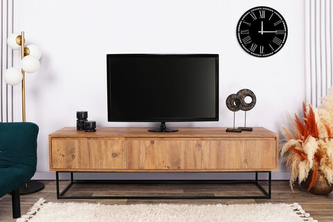 Comoda TV Lupin, Almaren, 180x40x50 cm, maro/negru 180x40x50