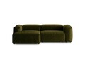 Coltar stanga 2 locuri, Bergamo, Cosmopolitan Design, 244x152x70 cm, catifea chenille raiata, verde