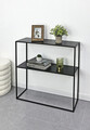 Consola Alrik, Bizzotto, 78x27x78 cm, otel, negru