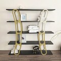 Corp biblioteca, Zena Home, Adar, 120x120x25 cm, PAL, Negru