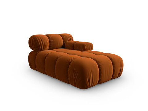 Sezlong living dreapta 1 loc, Bellis-51, Micadoni Home, 155x94x70 cm, catifea, teracota