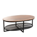Masuta de cafea Ami, Homla, 122x71x44 cm, lemn/otel, natur/negru