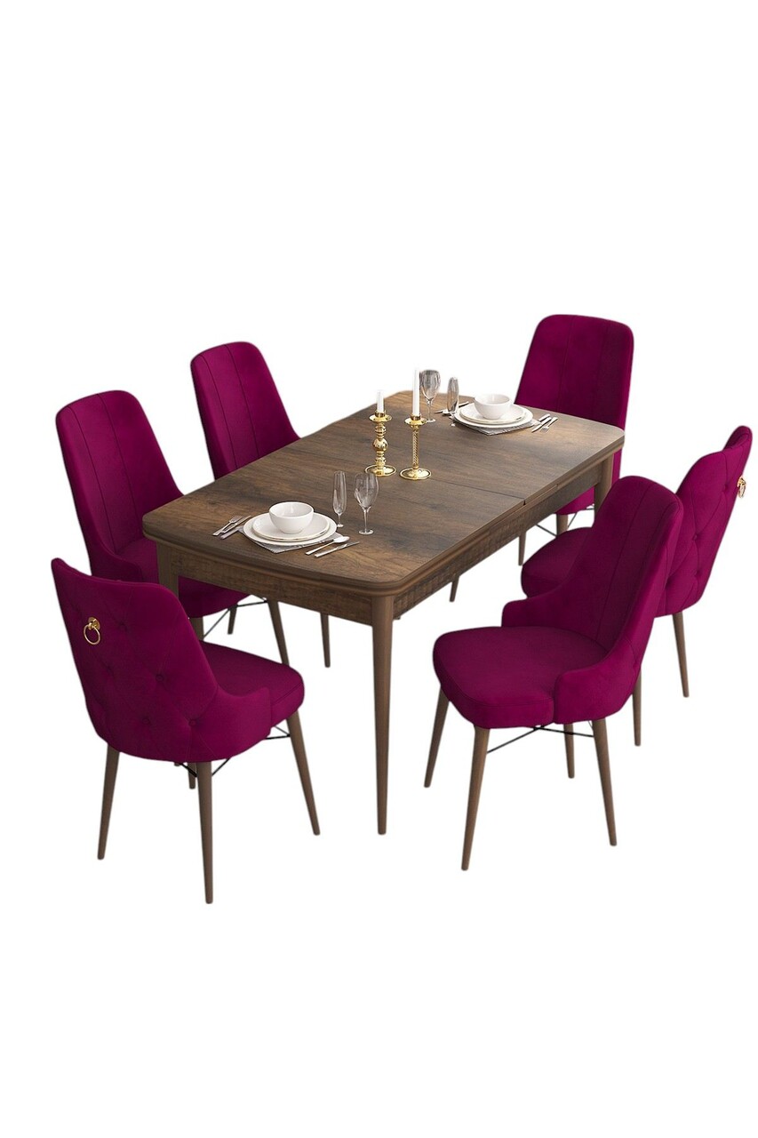 Set masa extensibila si scaune, Hanah Home, Are, Baroc / Damasc - view 2