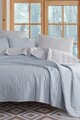 Set cuvertura de pat dubla 3 piese, Solid - Light Blue, Grey, Eponj Home, 65% bumbac/35% poliester