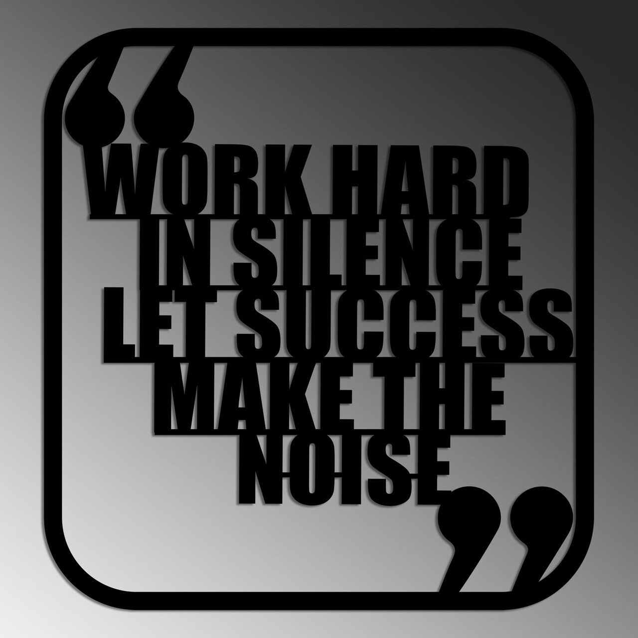 Decoratiune de perete, Work Hard, Dimensiune: 50 x 50 cm , Negru — imaginea 4