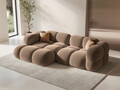 Coltar stanga 3 locuri, Loretto, Cosmopolitan Design, 250x147x68 cm, catifea, bej inchis