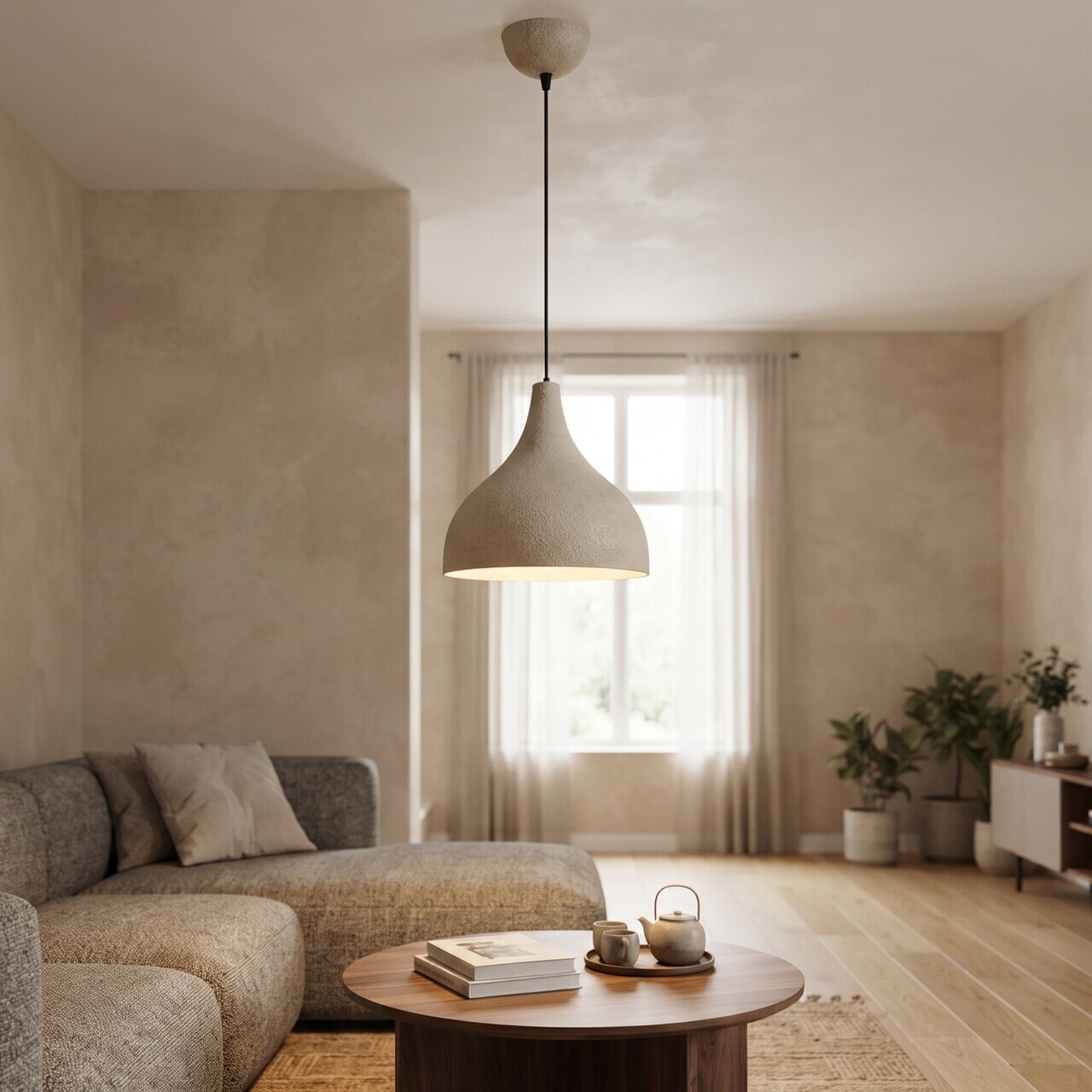 Lampă suspendată, Opviq, 536NTD4115, Crem