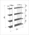 Corp biblioteca, Zena Home, Onno, Alb/Negru