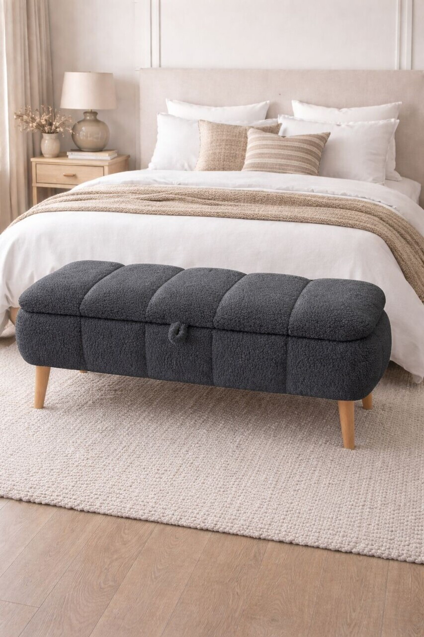 Banca, Hanah Home, Sara, 90x45x35 cm, Antracit