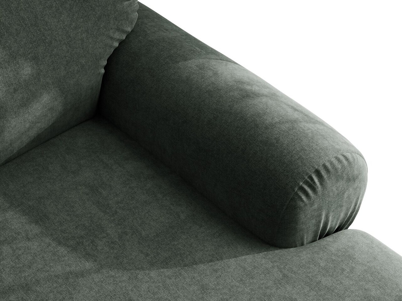 Coltar simetric 5 locuri, Ophelia, Micadoni Home, 259x259x84 cm, tesatura structurata, verde muschi — imaginea 4