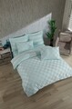Lenjerie de pat dubla, Kareli Saten - Mint, EnLora Home, 70% bumbac/30% poliester