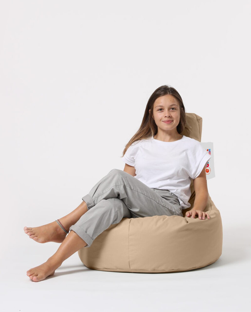 Fotoliu Puf, Bean Bag, Ferndale Lina, 70 X 80 Cm, Poliester Impermeabil, Bej Nurca