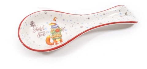 Suport pentru lingura Santa with love, Mercury, 25x9x3 cm, ceramica, multicolor Mercury