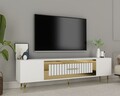Comoda TV, Olivia, Dekolp3, Alb/Auriu
