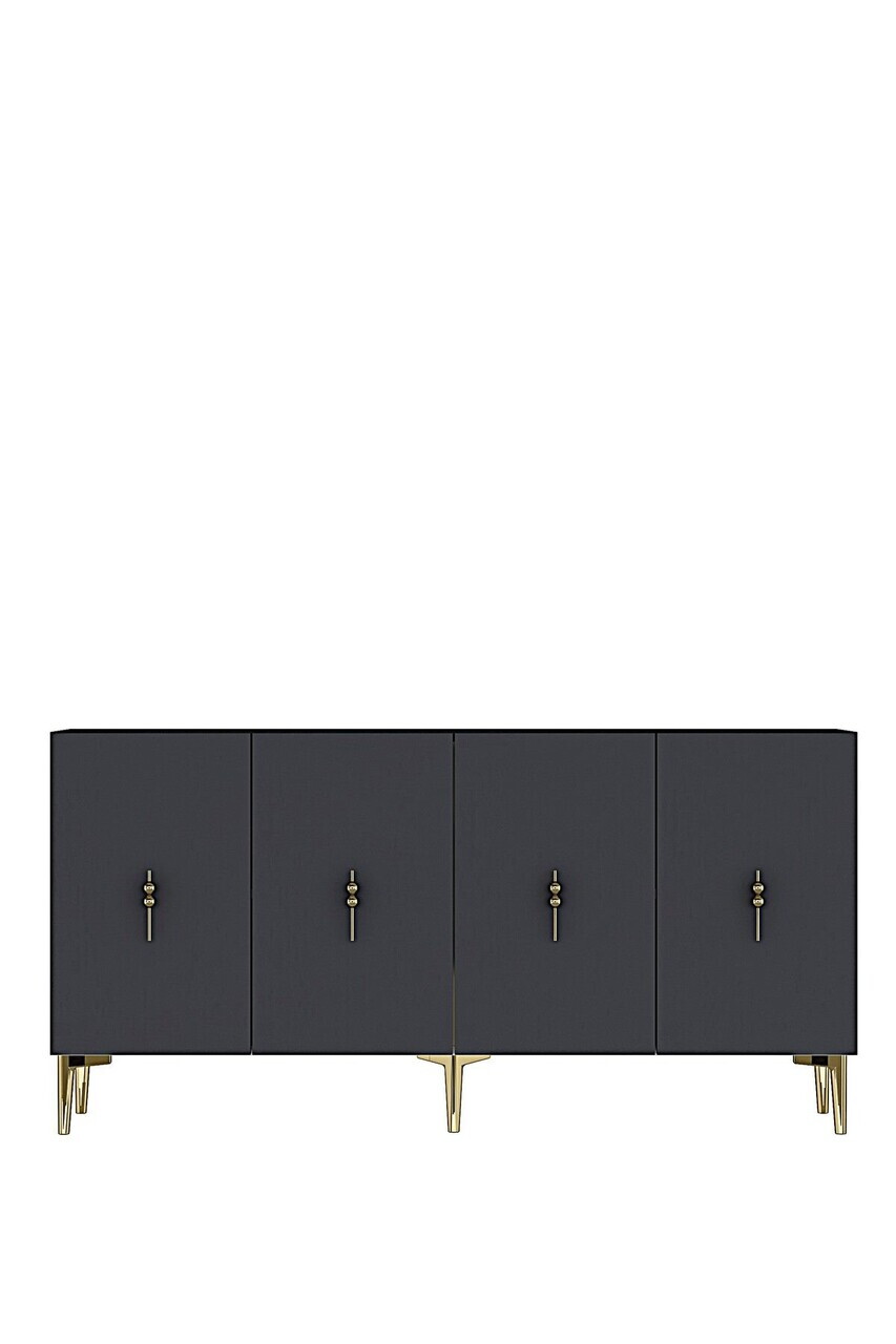 Consola, Hanah Home, Salkım 150, 125x75x32 cm, Antracit / Aur — imaginea 6