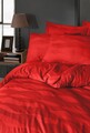 Lenjerie de pat dubla, 6 piese, 200x220 cm, 100% bumbac, Saheser, Greta, rosu